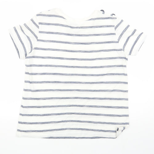 Warehouse Women's White Striped T-Shirt Size 12