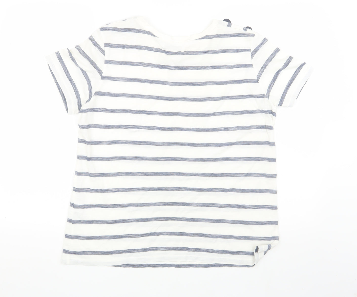 Warehouse Women's White Striped T-Shirt Size 12