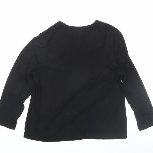 Brandtex Black Long Sleeve Top 2XL with Rhinestones