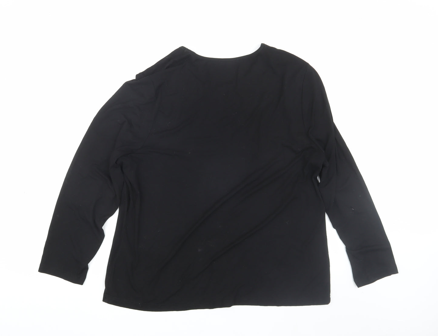 Brandtex Black Long Sleeve Top 2XL with Rhinestones