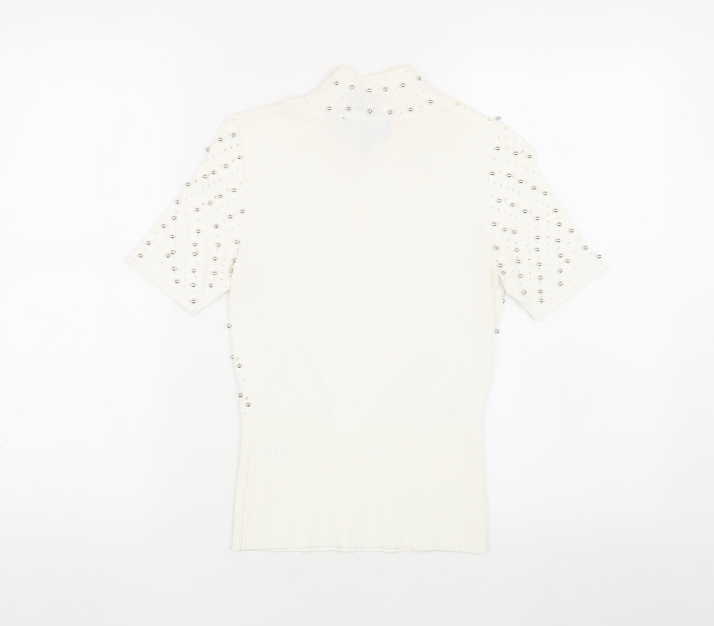 Karen Millen Women's Ivory Beaded Pullover Jumper XS