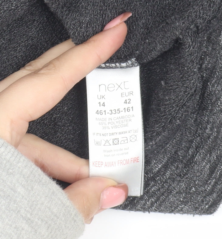 Next Women's Grey Pullover Jumper, Size 14, Casual Regular Fit