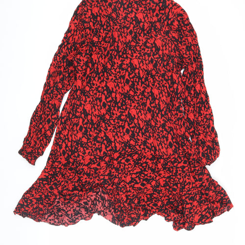 Next Women's Red Animal Print Long Sleeve Dress