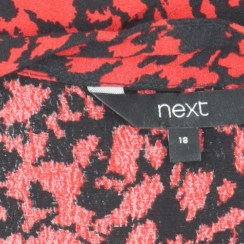 Next Women's Red Animal Print Long Sleeve Dress