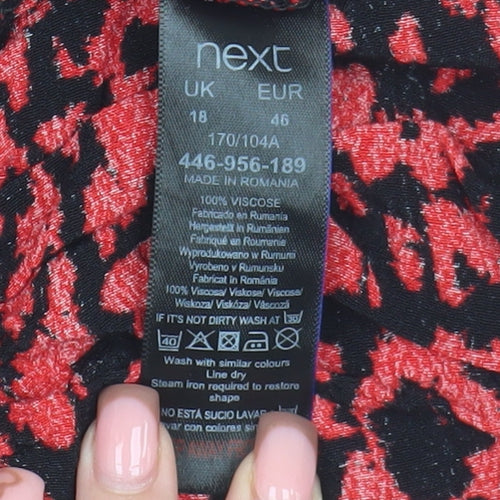 Next Women's Red Animal Print Long Sleeve Dress