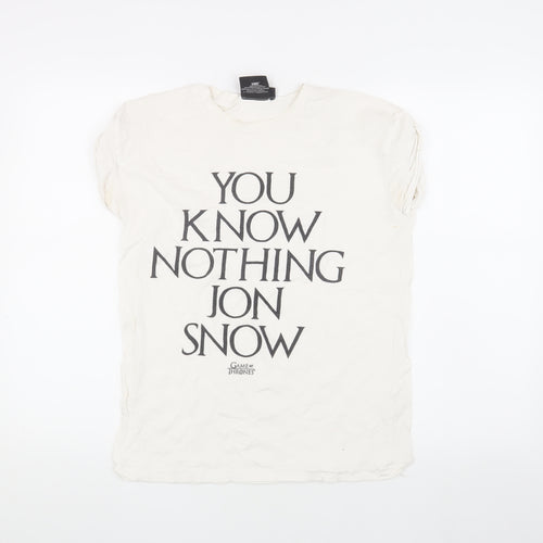 Atmosphere White Game of Thrones T-Shirt, Size 6, Quotes