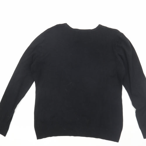 Roman Women's Black Beaded Pullover Jumper Size 18