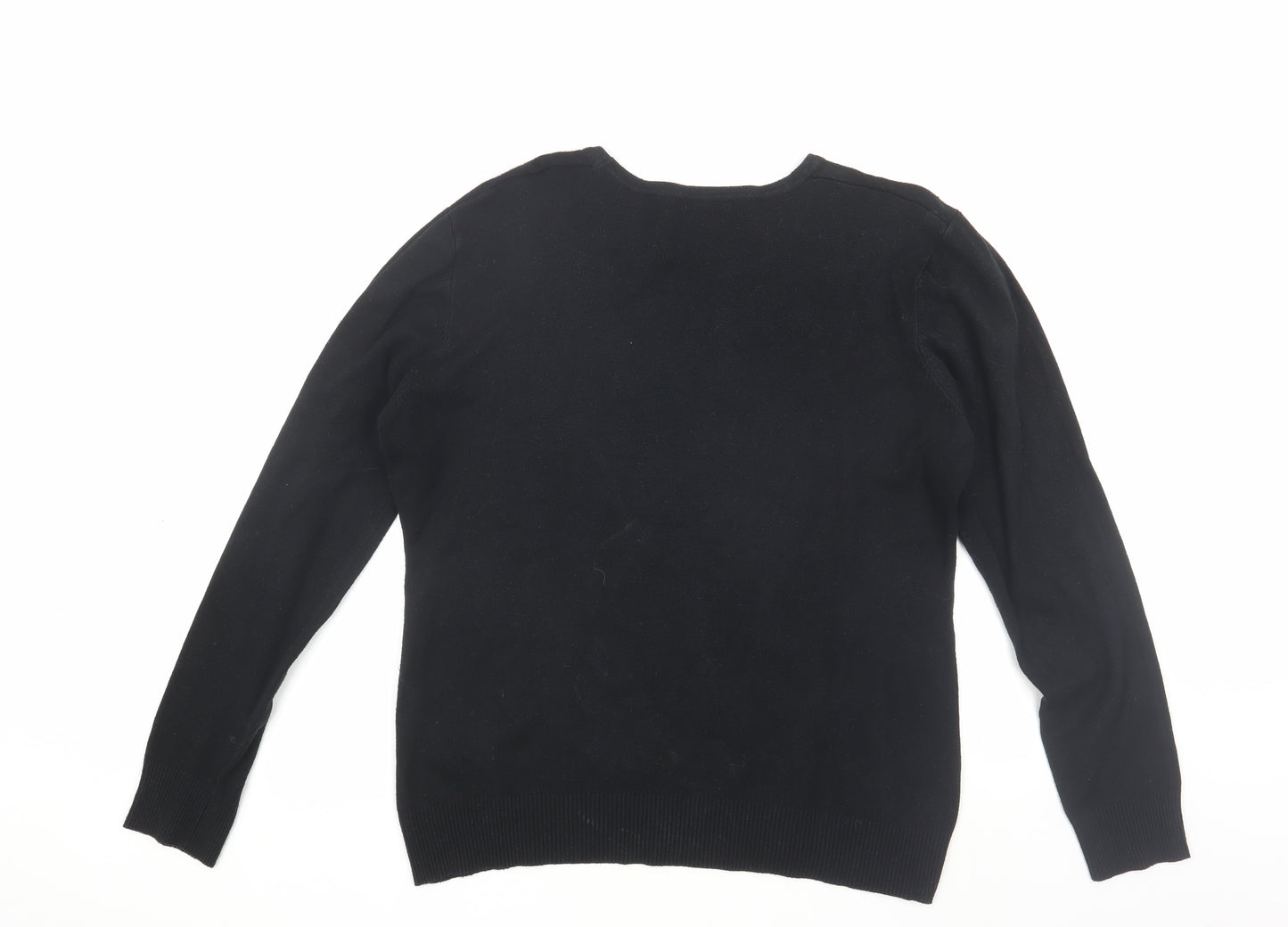 Roman Women's Black Beaded Pullover Jumper Size 18