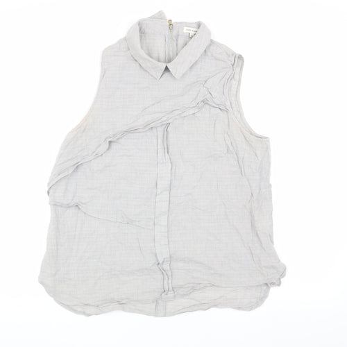 River Island Women's Grey Sleeveless Blouse UK 14