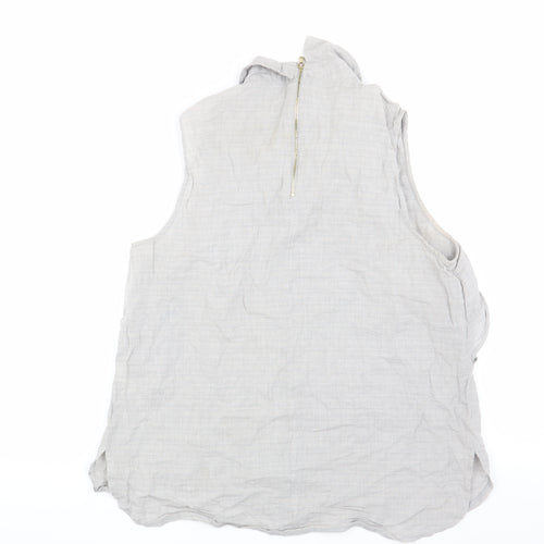River Island Women's Grey Sleeveless Blouse UK 14