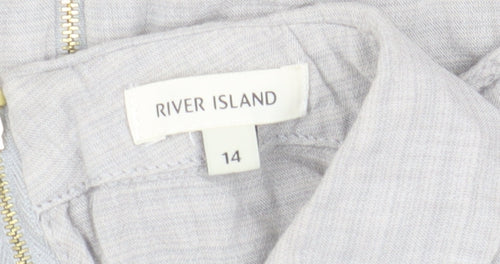 River Island Women's Grey Sleeveless Blouse UK 14