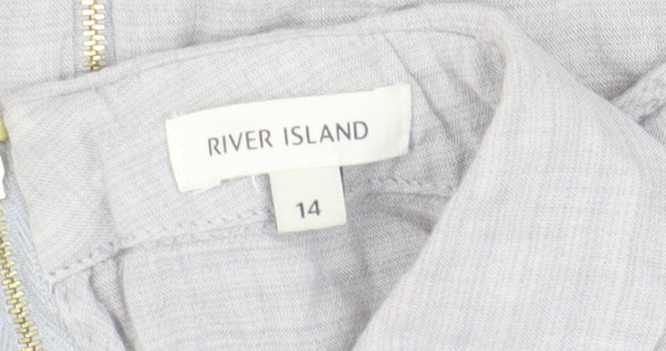 River Island Women's Grey Sleeveless Blouse UK 14