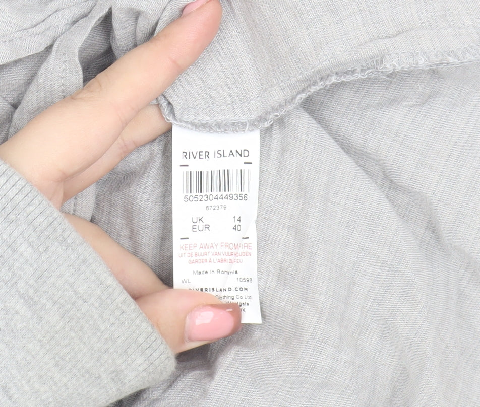 River Island Women's Grey Sleeveless Blouse UK 14