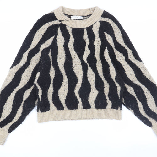 MNG Women's Multicoloured Animal Print Pullover Jumper Size 8
