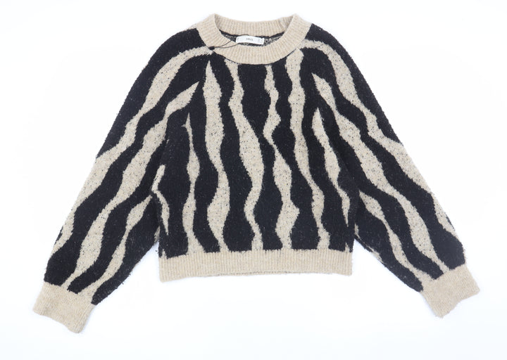 MNG Women's Multicoloured Animal Print Pullover Jumper Size 8