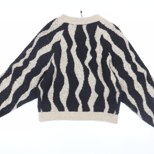 MNG Women's Multicoloured Animal Print Pullover Jumper Size 8