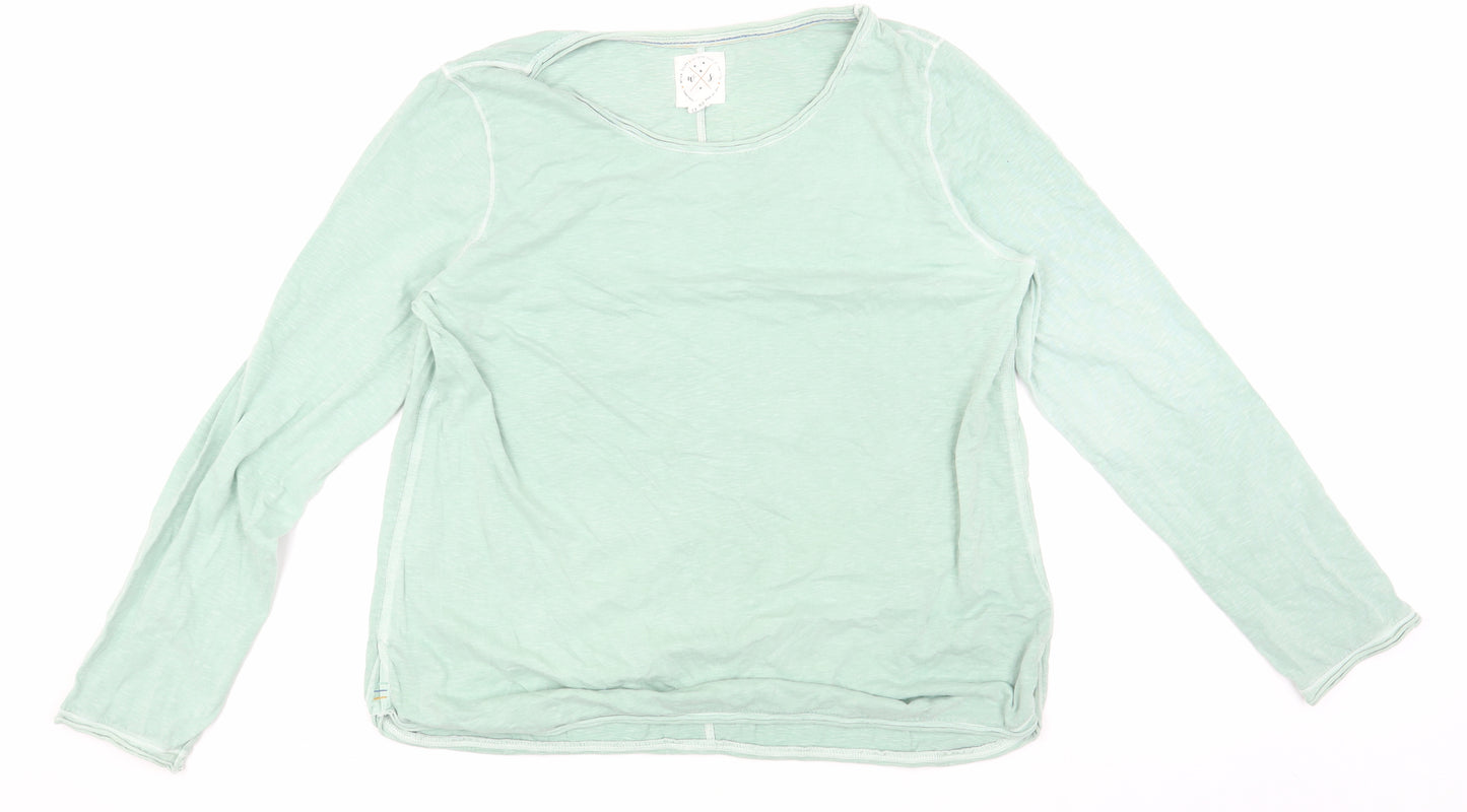 White Stuff Women's Green Long Sleeve T-Shirt - Size 14