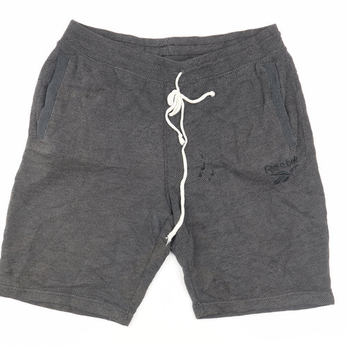 Reebok Men's Grey Sweat Shorts L Casual Drawstring