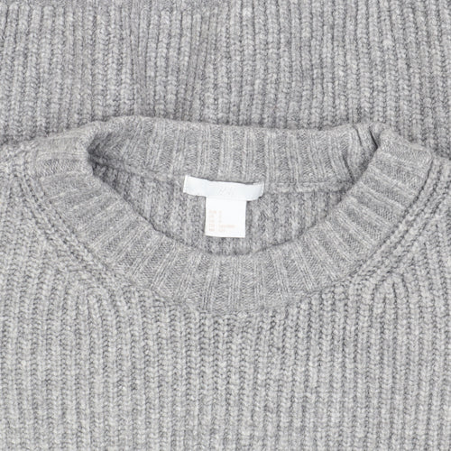 H&M Women's Grey Wool Blend Chunky Knit Pullover Jumper, Size S