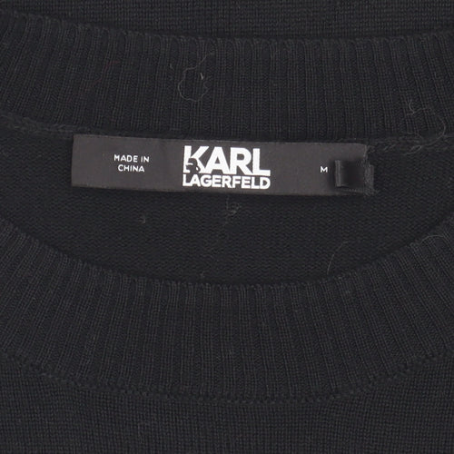 Karl Lagerfeld Women's Black Animal Print Pullover Jumper M