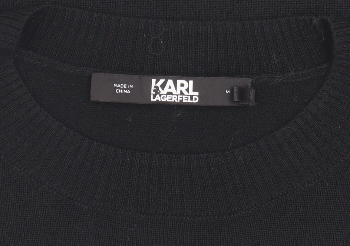 Karl Lagerfeld Women's Black Animal Print Pullover Jumper M