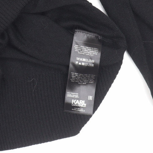 Karl Lagerfeld Women's Black Animal Print Pullover Jumper M