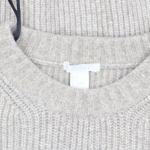 H&M Women’s Beige Relaxed Fit Chunky-Knit Pullover Jumper