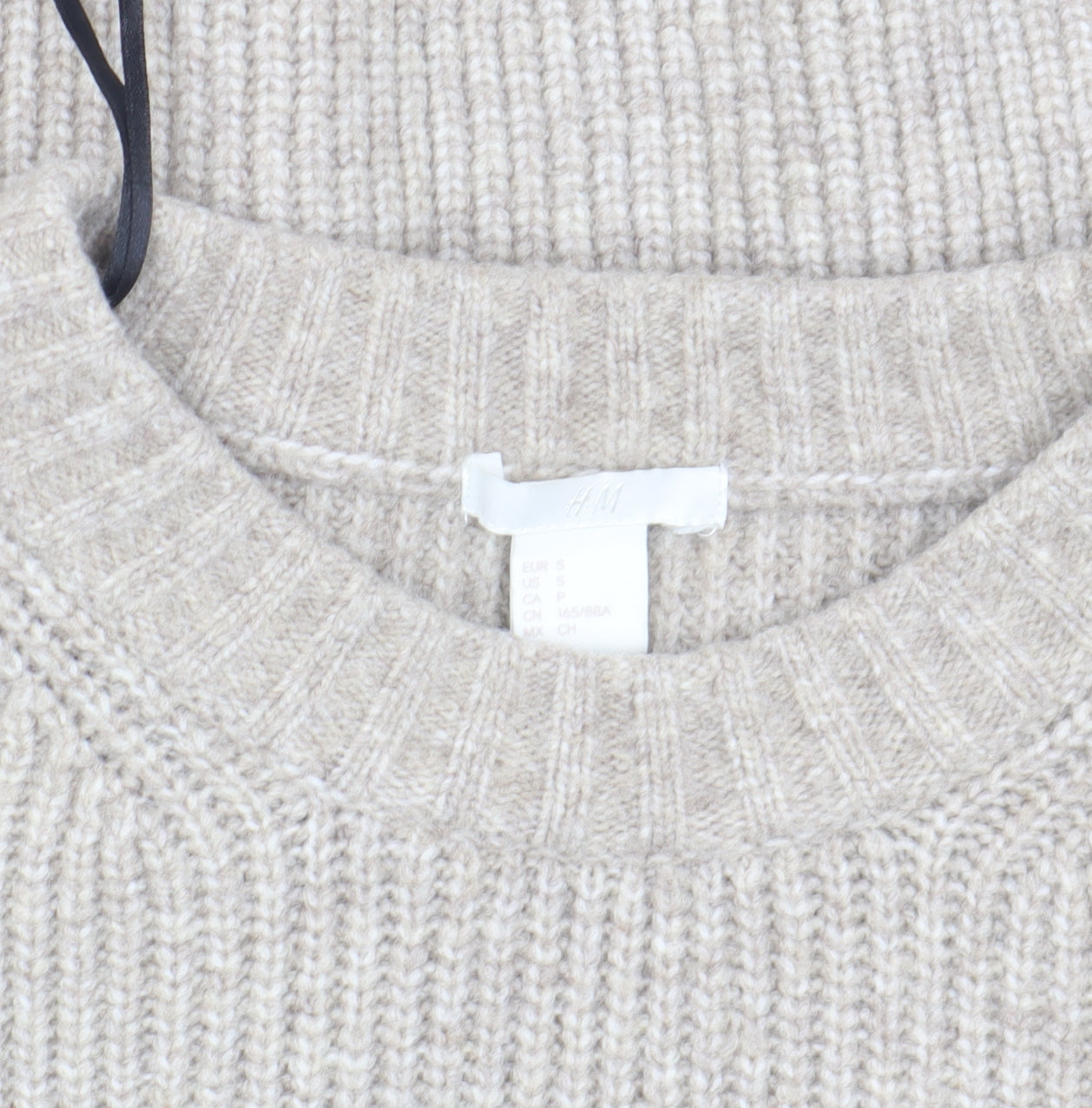 H&M Women’s Beige Relaxed Fit Chunky-Knit Pullover Jumper