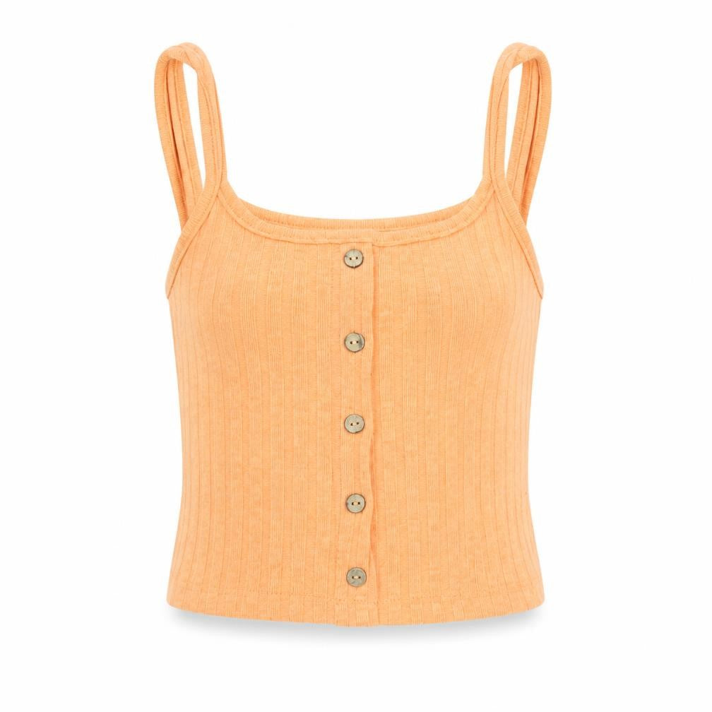 Front view of Stradivarius Women’s Orange Tank Top XS