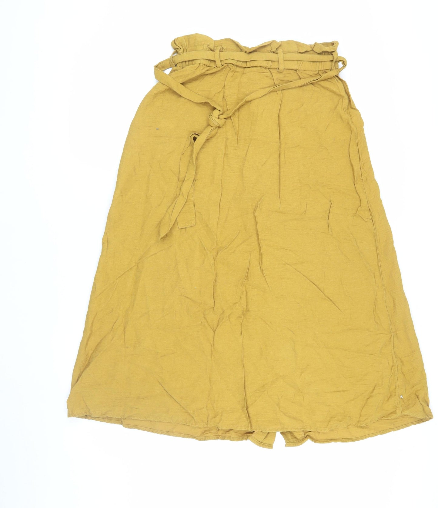 Pieces Women Yellow Long Linen A-Line Skirt