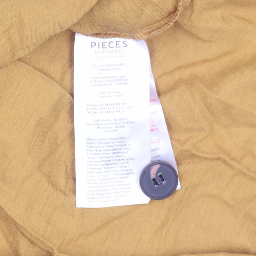 Pieces Women Yellow Long Linen A-Line Skirt