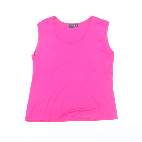 Saloos Women's Pink Sleeveless Tank Top L Casual