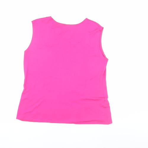 Saloos Women's Pink Sleeveless Tank Top L Casual
