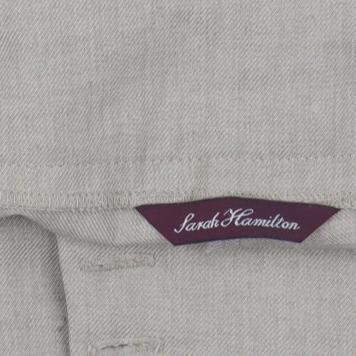 Sarah Hamilton Beige Women's Trousers, Size 14, Casual
