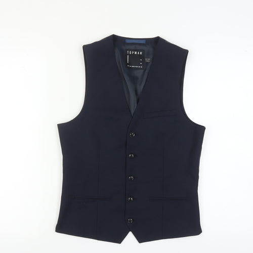 Topman Men's Blue Waistcoat Size 36R
