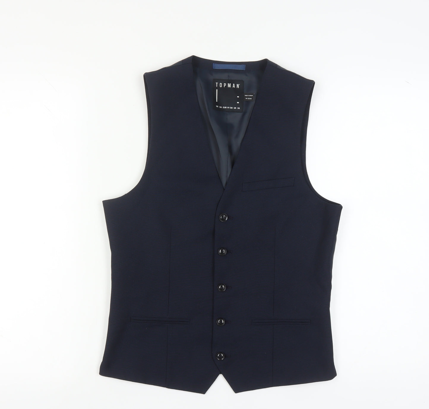 Topman Men's Blue Waistcoat Size 36R