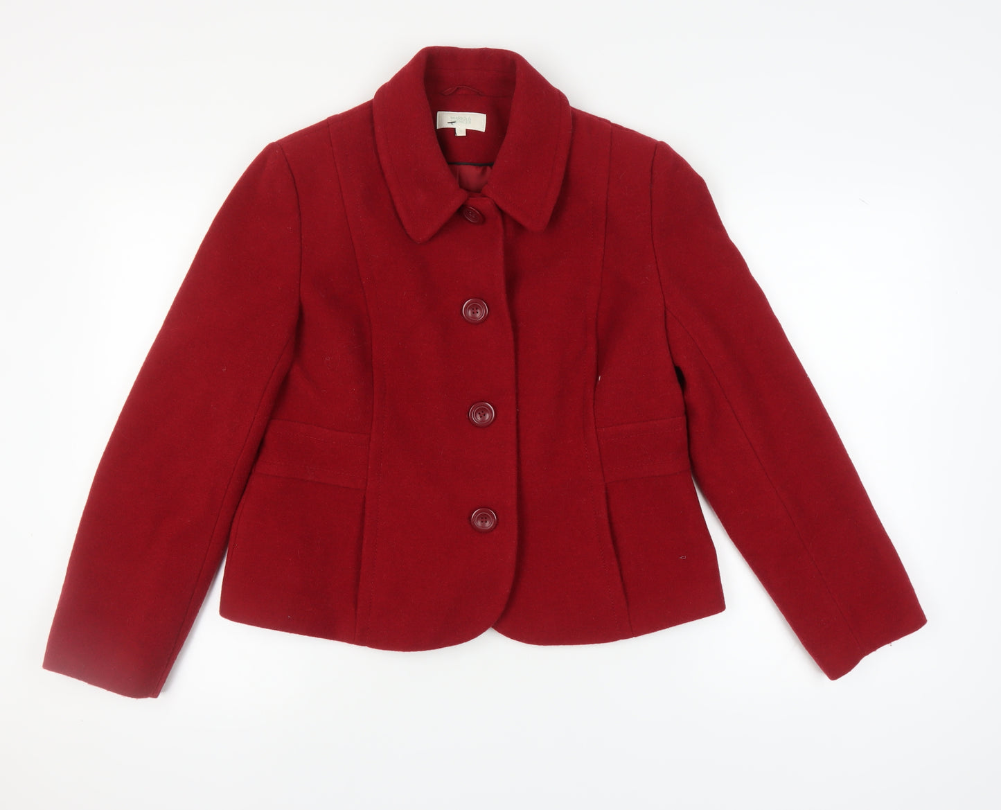 Marks and Spencer Women's Red Wool Blend Jacket Size 16