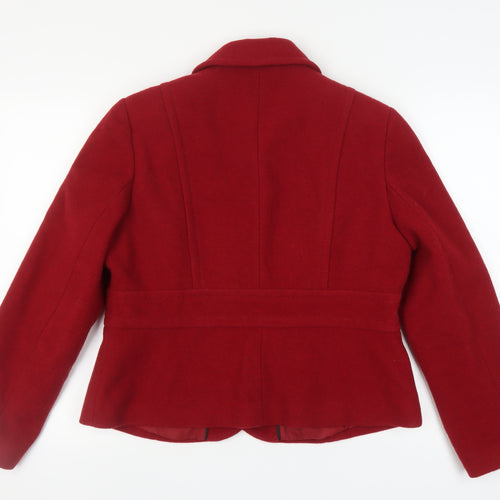 Marks and Spencer Women's Red Wool Blend Jacket Size 16