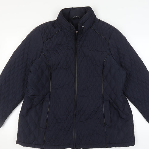 Bonmarché Women's Blue Quilted Jacket Size 22