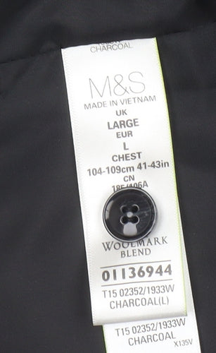 Marks and Spencer Grey Wool Blend Men's Formal Waistcoat 41-43R