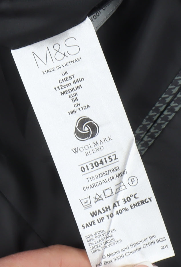 Marks and Spencer Grey Men's Blazer 44R Classic Fit