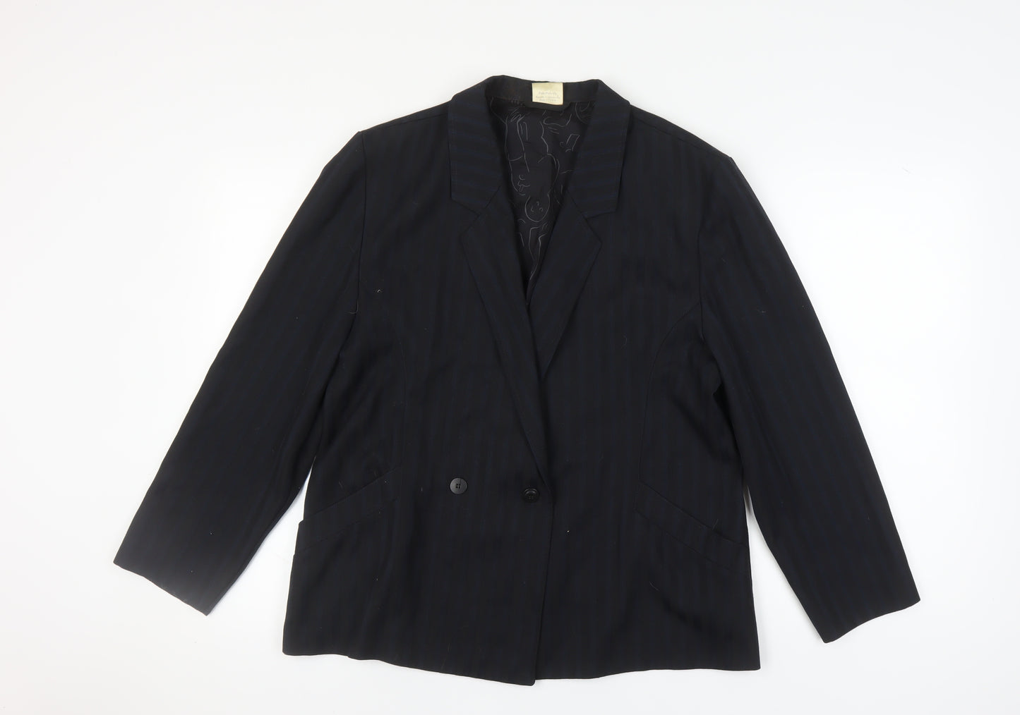Poli Women's Black Blazer UK 14 Double-Breasted