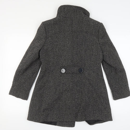 Tuchuzy Women's Black Tweed Coat Size 12 Double-Breasted