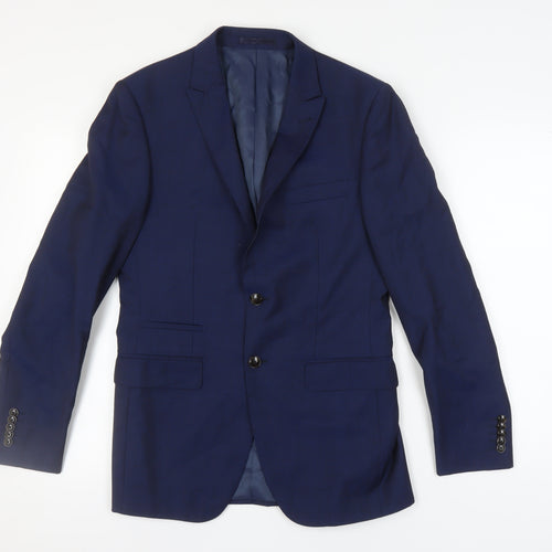 Linus Men's Blue Wool Blazer, Size 36, Regular Fit