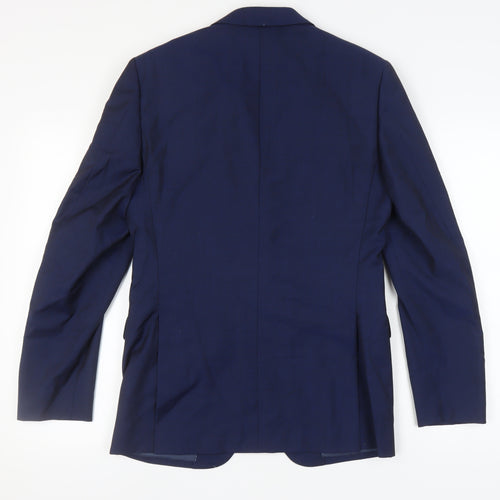 Linus Men's Blue Wool Blazer, Size 36, Regular Fit