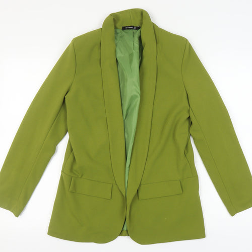 Boohoo Women's Green Long Sleeve Blazer - Size 8