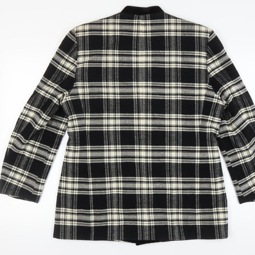 Bianca Women's Black Plaid Suit Jacket Size 14