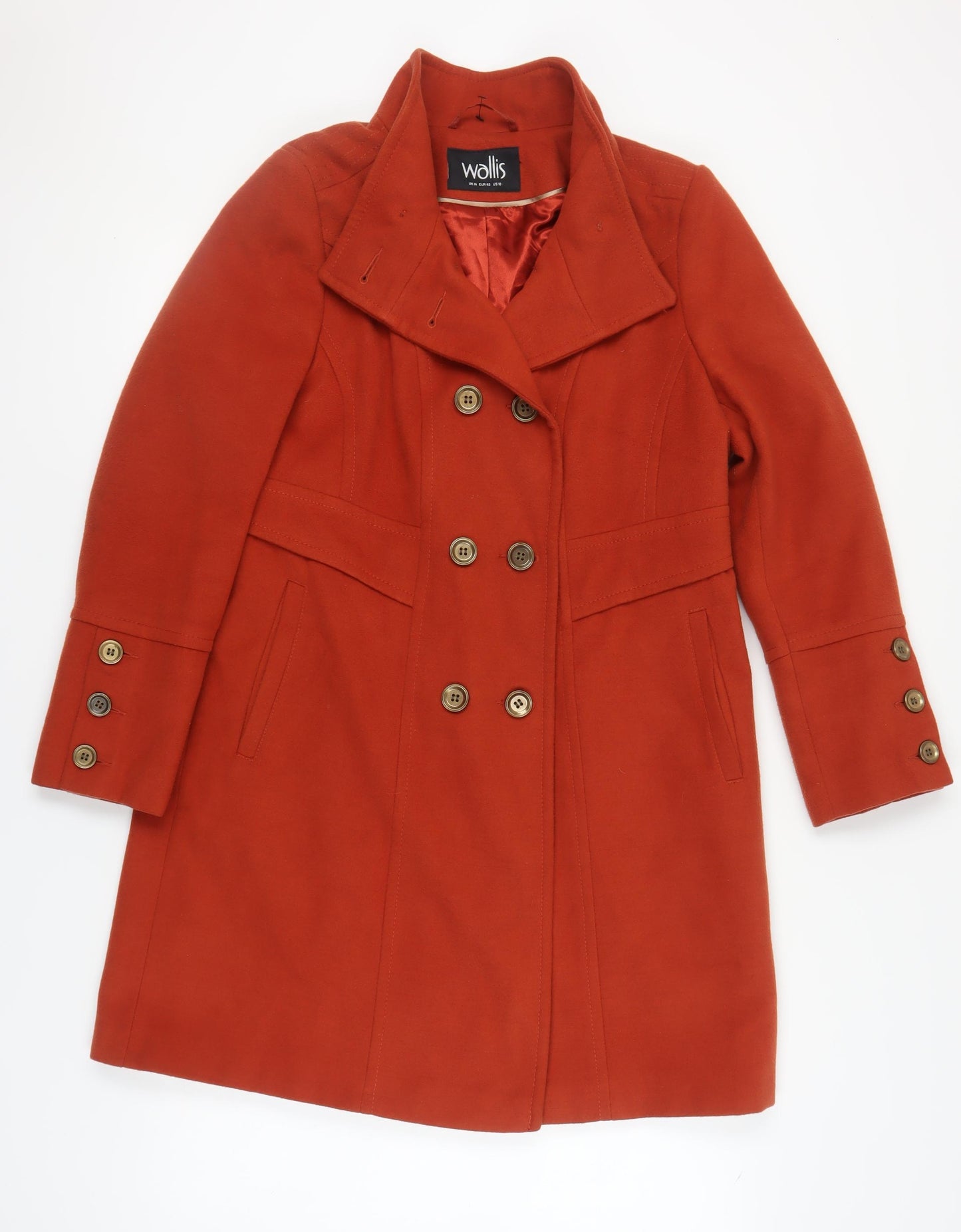 Wallis Women Red Overcoat Size 14 Classic Style