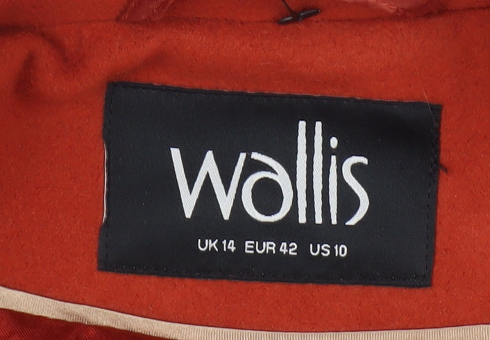 Wallis Women Red Overcoat Size 14 Classic Style