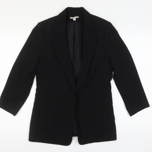 H&M Women's Black Blazer, Size 12, Notch Lapel, Lined